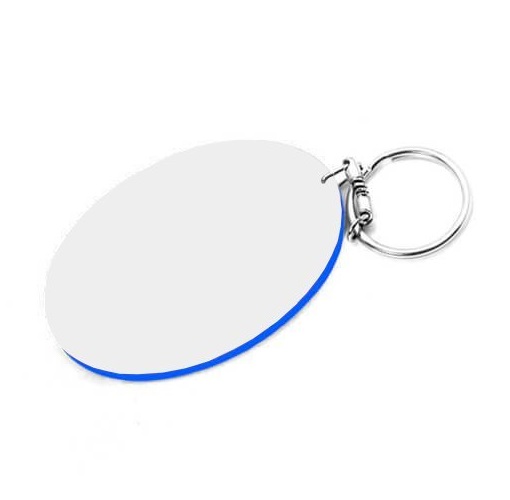 Oval Keychain for Sublimation and Engraving with a Red Edge